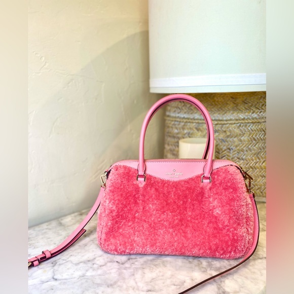 KATE SPADE ($448) Mimi Faux Fur Satchel/Crossbody - Blush Pink - Picture 4 of 9